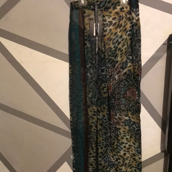 Wide Leg Animal Print Trousers - Picture 3 of 4